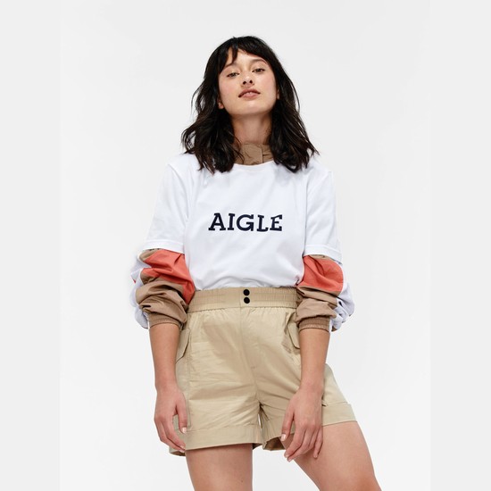 Aigle Technical T-shirts Women White ZA-28401